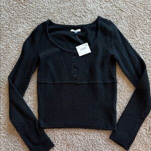 NWT American Eagle Outfitters Black Long Sleeve Top